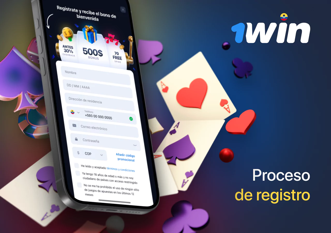 Registro en la plataforma del casino en línea 1Win Ecuador