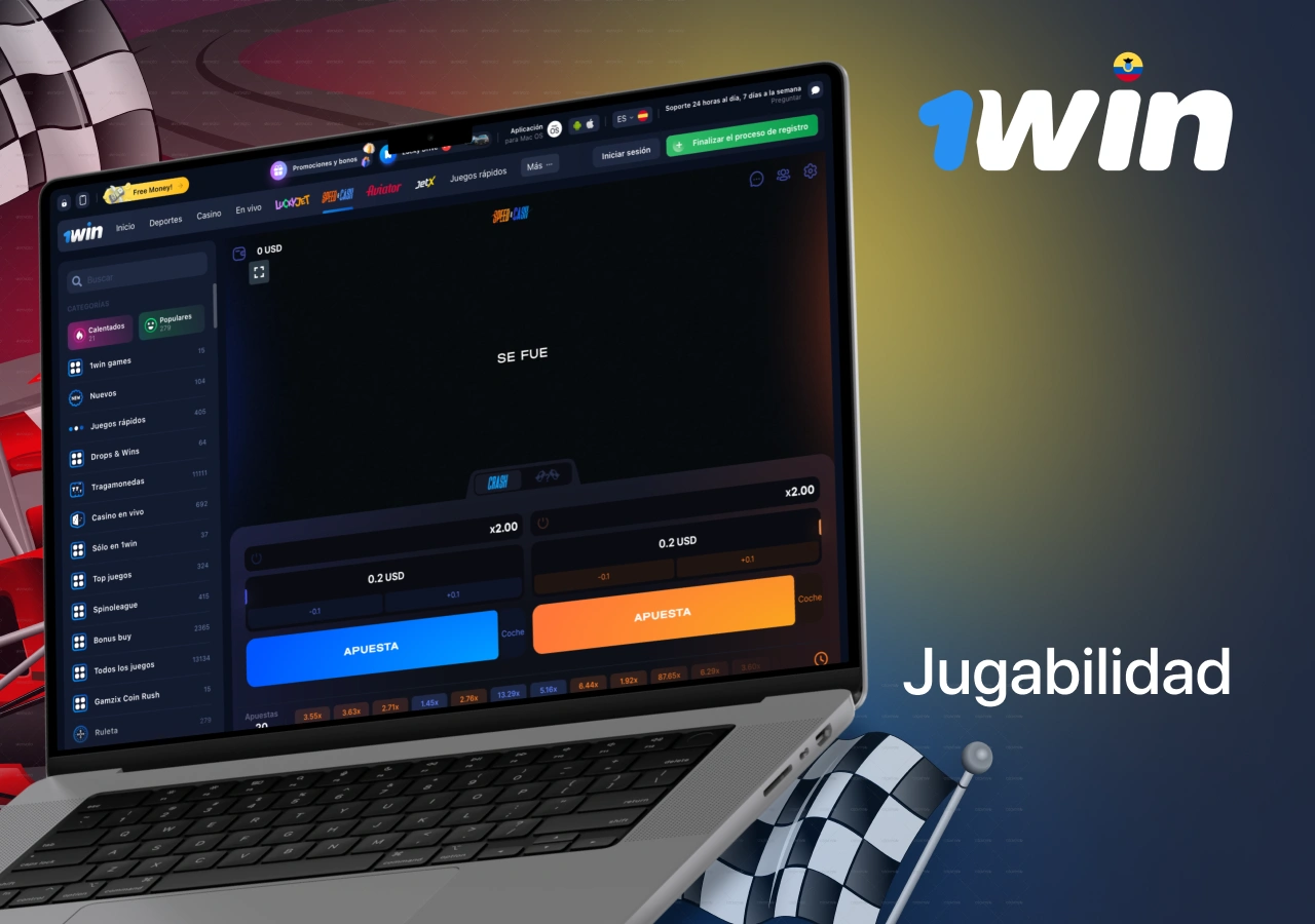 Jugabilidad del juego de velocidad en la plataforma de la casa de apuestas