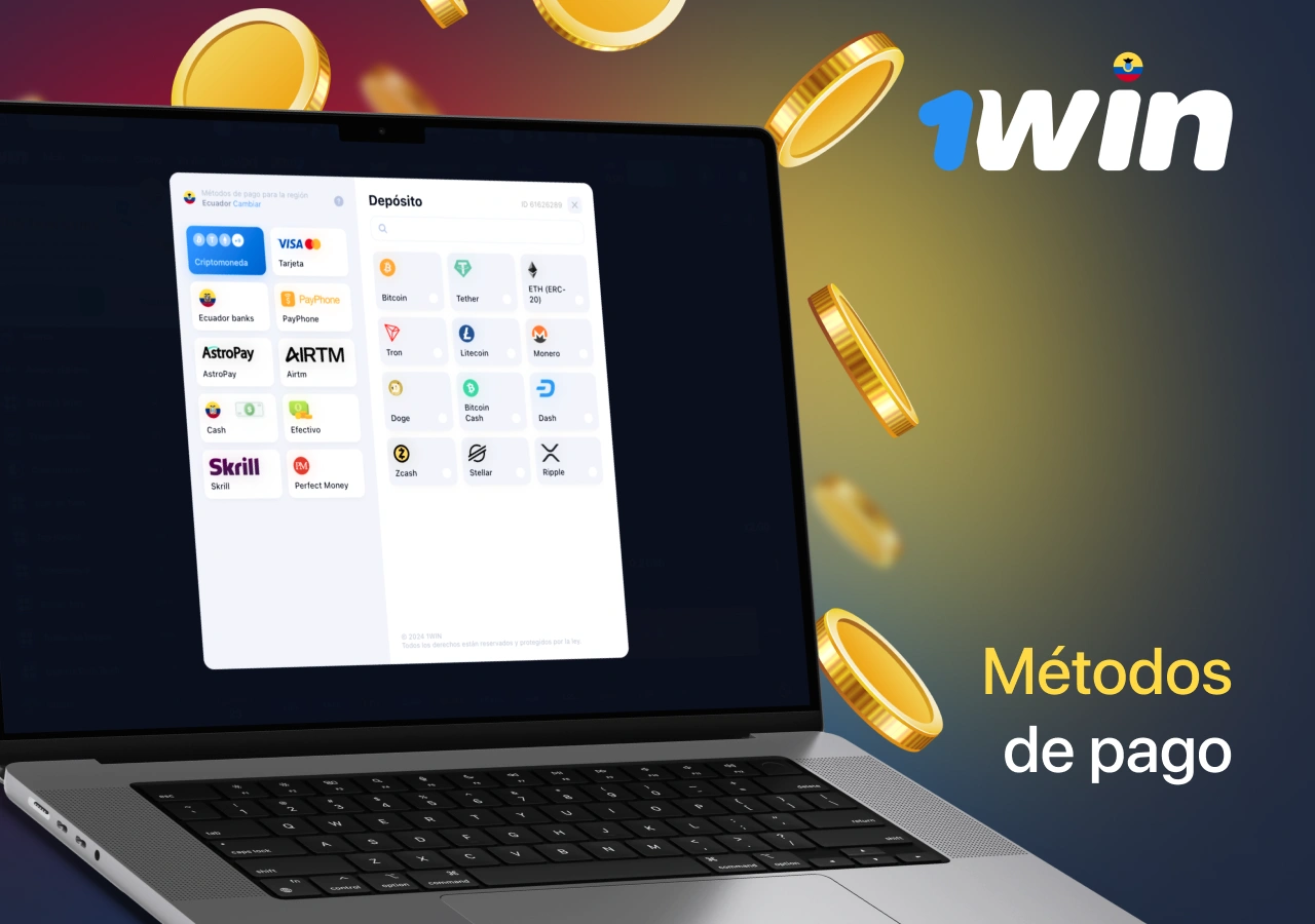 Formas de pago disponibles en la plataforma 1Win