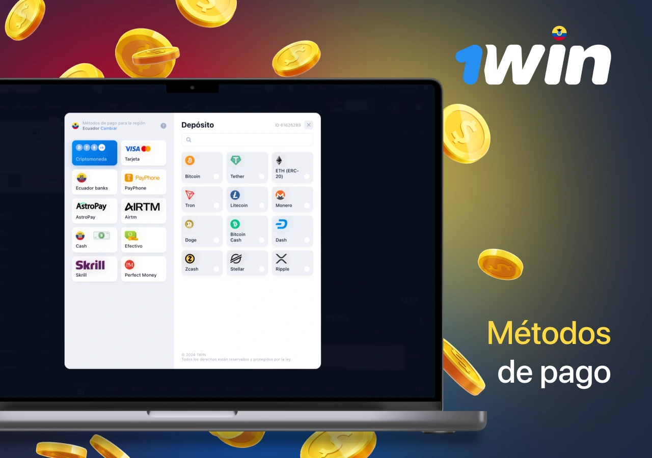 Métodos de pago en la plataforma de casino 1Win para usuarios de Ecuador